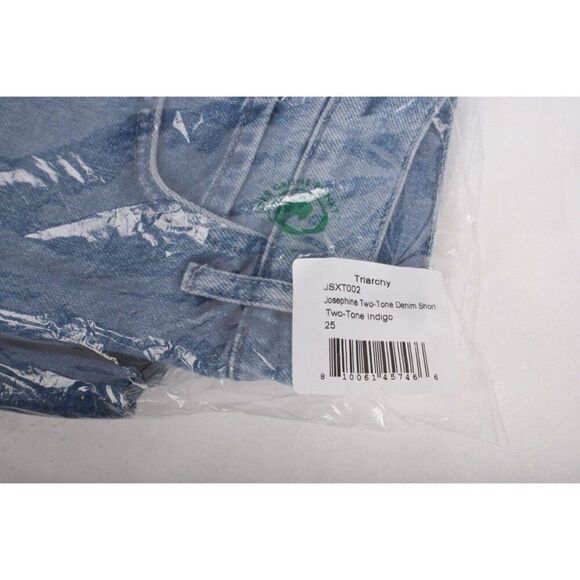 Triarchy Josephine Skriver Two Tone Denim Jean Short Indigo XS EU 25 JSXT002 New - Picture 6 of 8